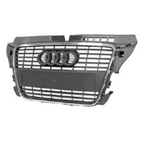 Calandre Audi A3 3 portes GRISE AVEC MOULURE CHROMEE SANS PACKONTROL