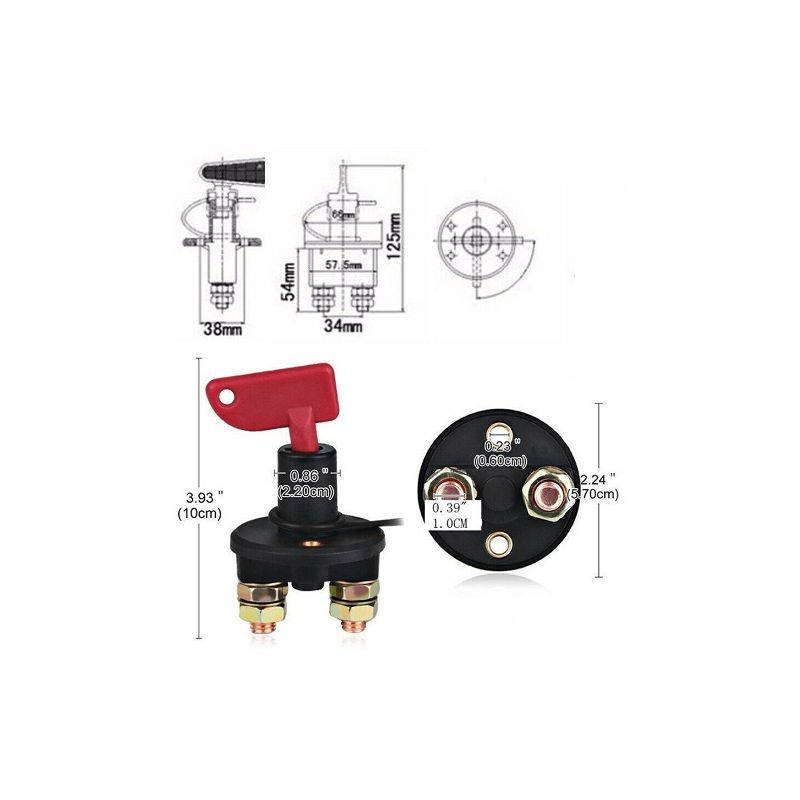 cosse de batterie coupe-circuit, molette vers le haut